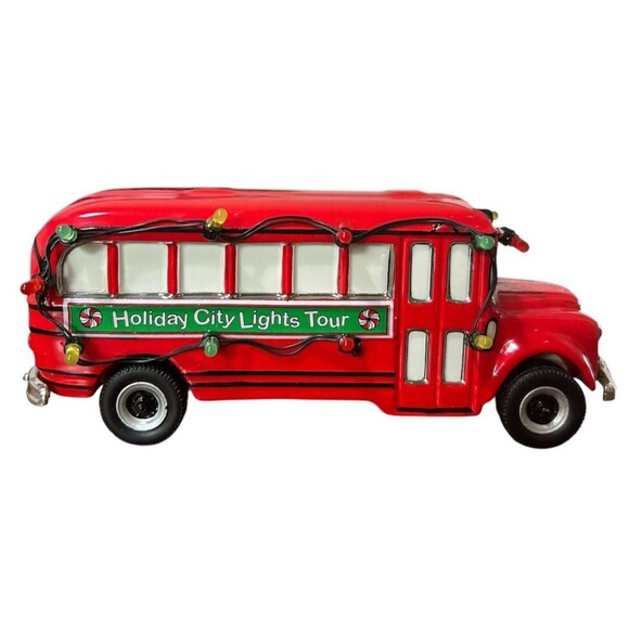 Dept 56 Christmas City Lights Tour Bus 55267 Snow Village Lights Don’t Work - Picture 1 of 8